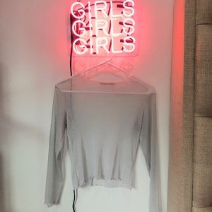 See Through sparkly long brandy Melville top